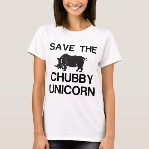 SAVE THE CHUBBY UNICORN RHINO T_Shirt