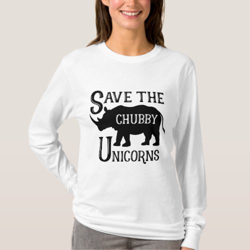 Save the Chubby Unicorn Wildlife Conservation T_Shirt