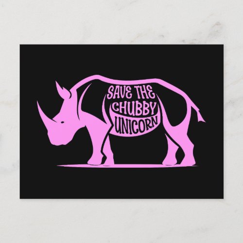 Save the Chubby Unicorn World Rhino Day Postcard
