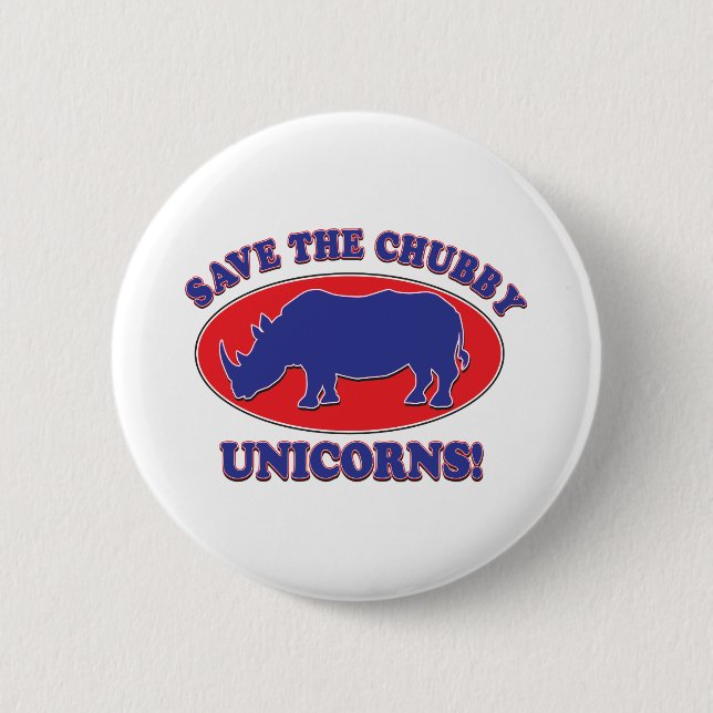 Save the Chubby Unicorns Button (Front)