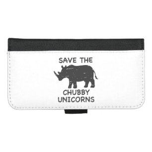 Save the chubby unicorns - Choose background color iPhone 8/7 Plus Wallet Case