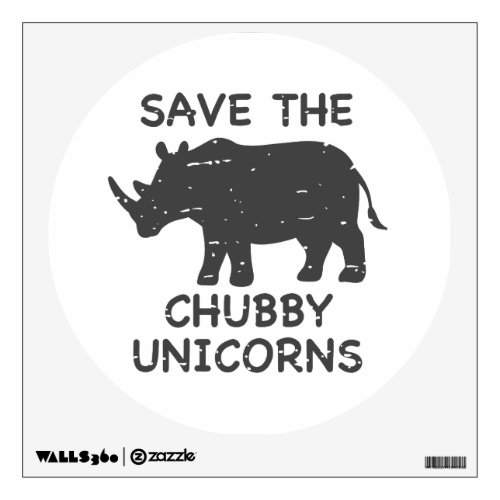 Save the chubby unicorns _ Choose background color Wall Decal