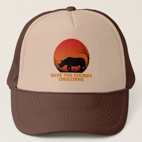 Save The Chubby Unicorns Fat Rhino Trucker Hat