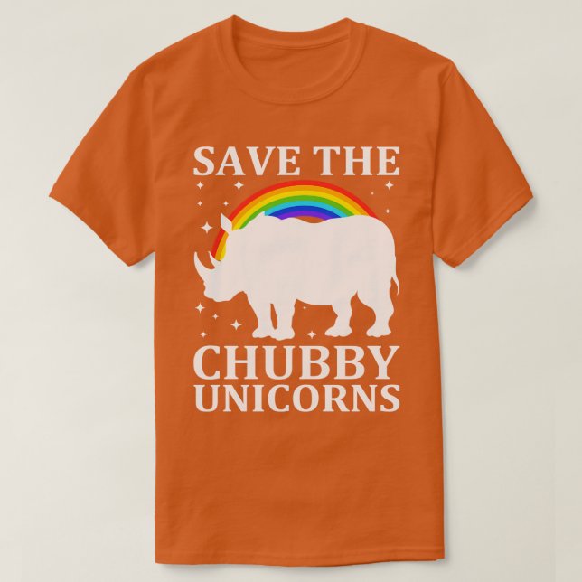 Save The Chubby Unicorns Funny Rhino T-Shirt (Design Front)