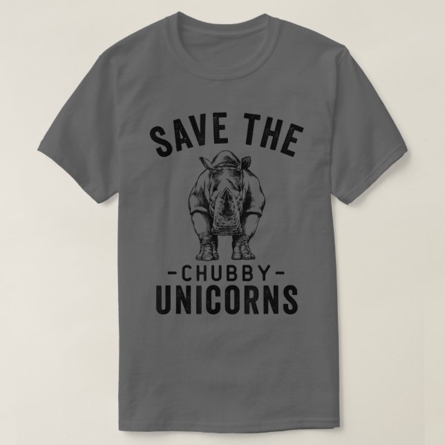 Save the Chubby Unicorns Rhino Lovers  T-Shirt (Design Front)