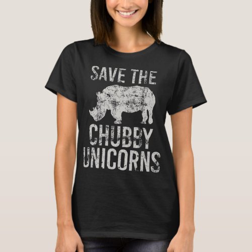 SAVE THE CHUBBY UNICORNS Rhino Men Vintage 2064 T_Shirt