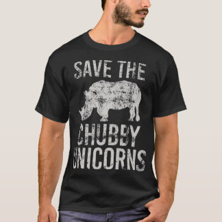 SAVE THE CHUBBY UNICORNS Rhino Men Vintage 2064 T-Shirt