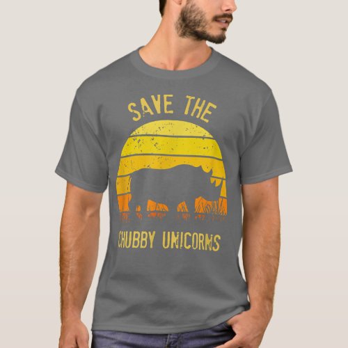 Save The Chubby Unicorns Rhino Sunset  T_Shirt
