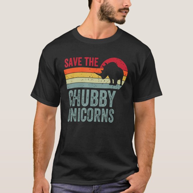 Save The Chubby Unicorns Rhinoceros Animal Rights T-Shirt (Front)