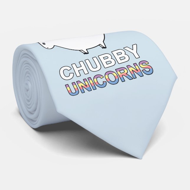 Save The Chubby Unicorns Tie (Rolled)