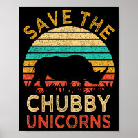 Save The Chubby Unicorns Vintage Funny Rhino Anima
