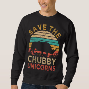Save The Chubby Unicorns Vintage Funny Rhino Anima Sweatshirt