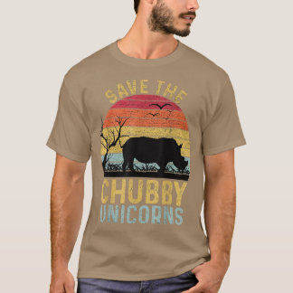 Save The Chubby Unicorns Vintage Funny Rhino Anima T-Shirt