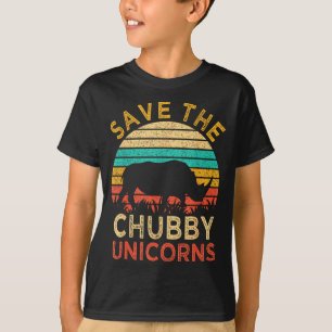Save The Chubby Unicorns Vintage Funny Rhino Anima T-Shirt