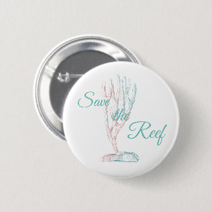 Save the Coral Reef Awareness Button