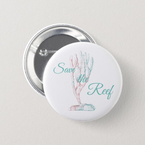 Save the Coral Reef Awareness Button