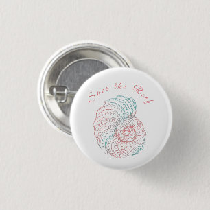 Save the Coral Reef Awareness Button