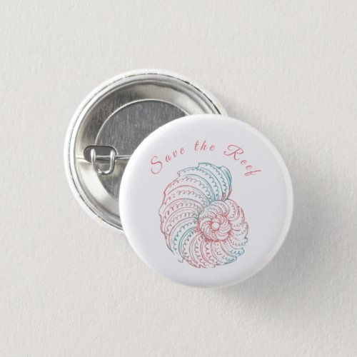 Save the Coral Reef Awareness Button