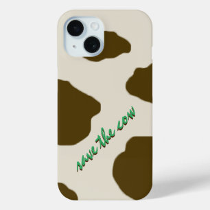 SAVE THE COW brown iPhone 15 Case