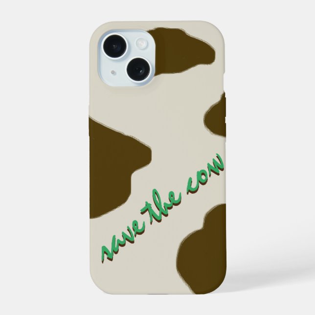 SAVE THE COW brown Iphone Case (Back)