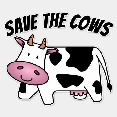 SAVE THE COWS COW CAR DECAL STICKER