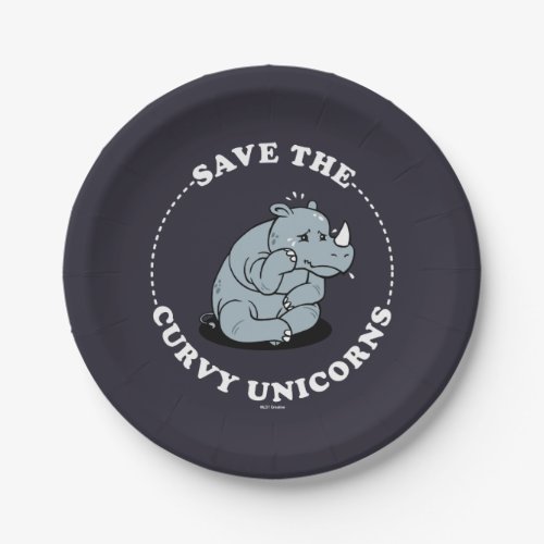 Save The Curvy Unicorns Paper Plates