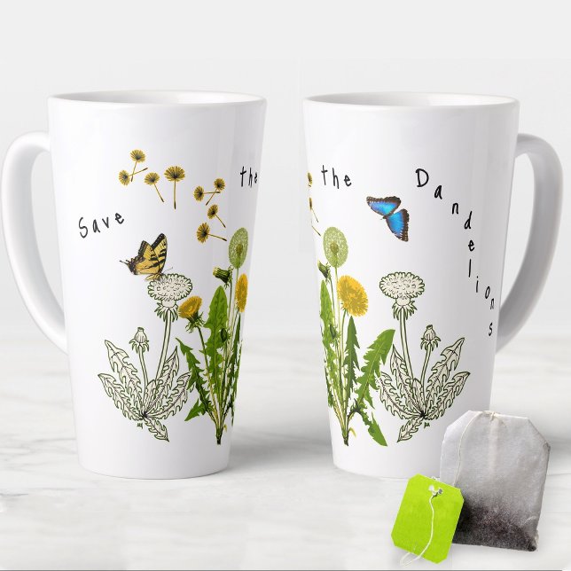 Save the Dandelions Nature Design Latte Mug (Creator Uploaded)