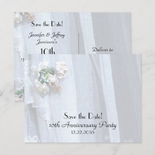 Save the Date 10th Anniversary Announcement Postcard
