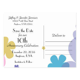 Save the Date 10th Anniversary Party Postcard