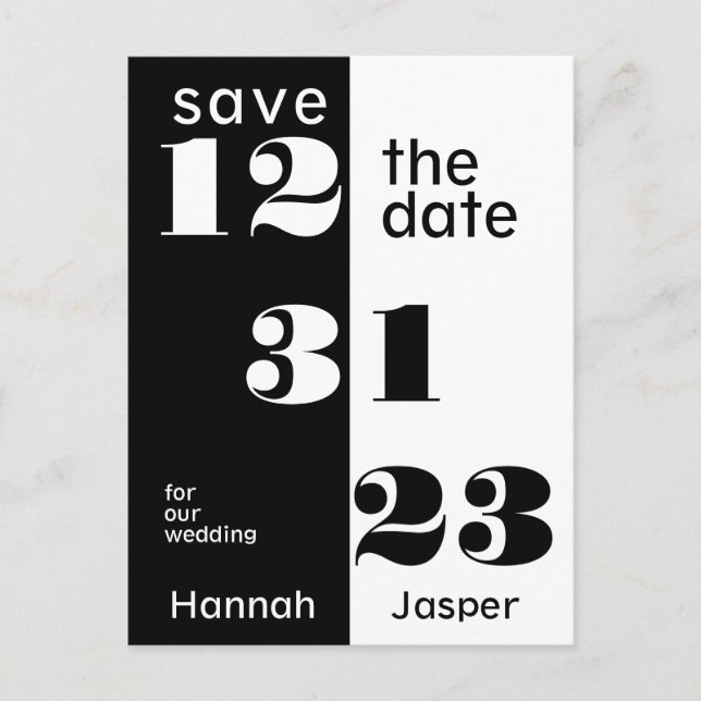 Save the Date 123123 New Year's Eve 23 Wedding Announcement Postcard (Front)