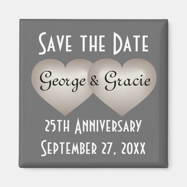 Save the date 25th anniversary magnet (Front)