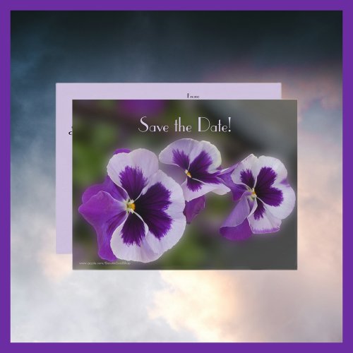 Save the Date 25th Anniversary Party Purple Floral Announcement Postcard