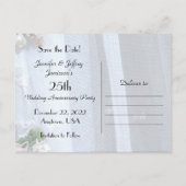 Save the Date 25th Anniversary Vintage Lace Announcement Postcard (Back)
