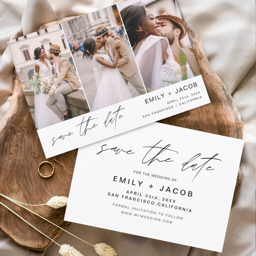 Save the Date 3 Photo Elegant Editable Modern