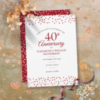  Save the Date 40th Wedding Anniversary Ruby Chic