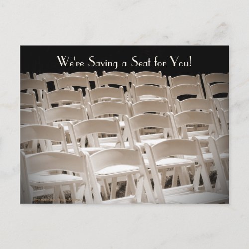 Save the Date 50th Anniversary Party Sepia Chairs Announcement Postcard