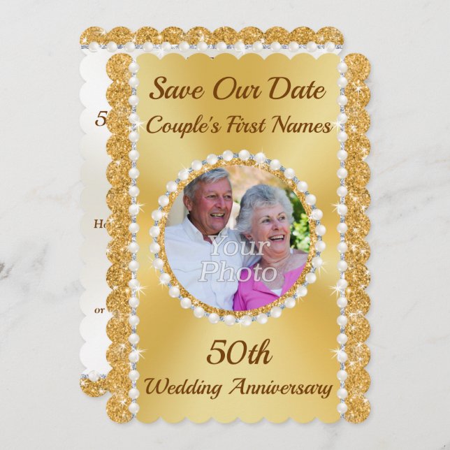 Save the Date 50th Anniversary, Photo Personalized (Front/Back)