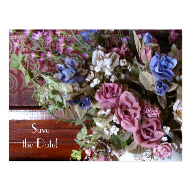 Save the Date 50th Anniversary Vintage Floral Postcard