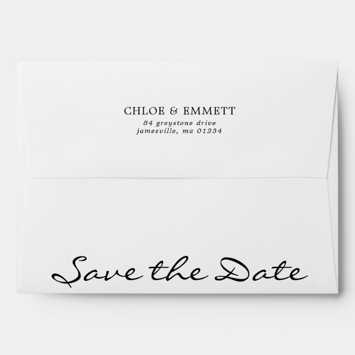 Save The Date 5x7 Return Address Envelope Zazzle Com