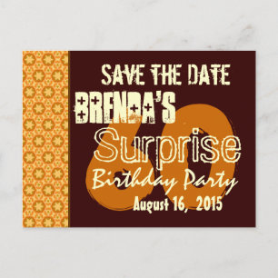 Save the Date 60th Surprise Birthday Gold Stars Announcement Postcard