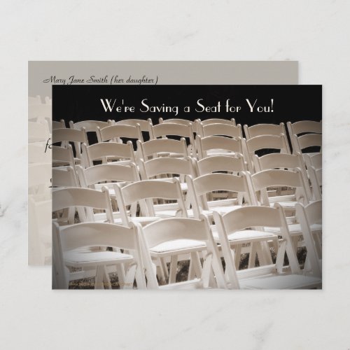 Save the Date 65th Birthday Party Chairs Announcement Postcard