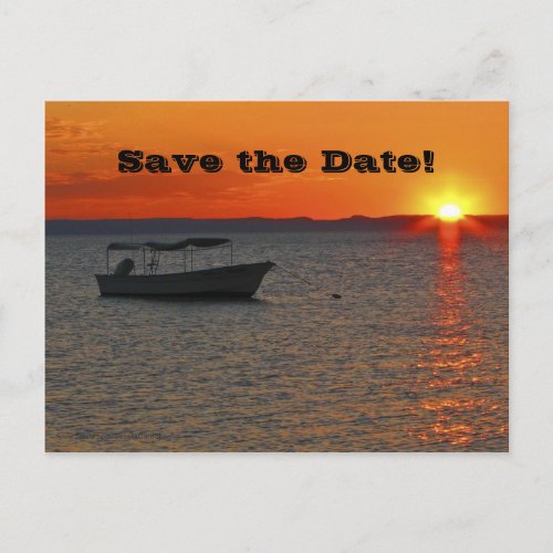 Save the Date 70th Birthday Party Fishing Boat Announcement Postcard