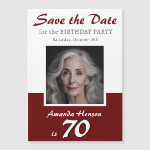 Save the Date 70th Birthday Party Photo Magnet