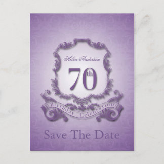 Save the Date  70th Birthday Personalized Postcard