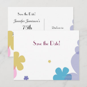 Save the Date 75th Birthday Celebration Festive Announcement Postcard