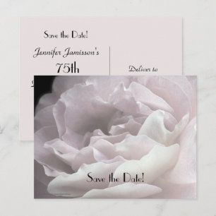 Save the Date 75th Birthday Party Rose Petals Announcement Postcard
