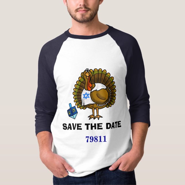 Save The Date 79811 Thanksgivukkah T-Shirt (Front)