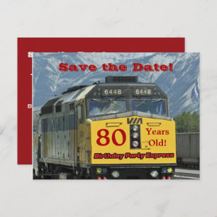 Save the Date 80th Birthday Party Announcement Postcard