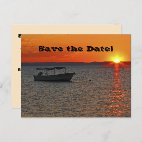 Save the Date 80th Birthday Party Fishing Boat Announcement Postcard