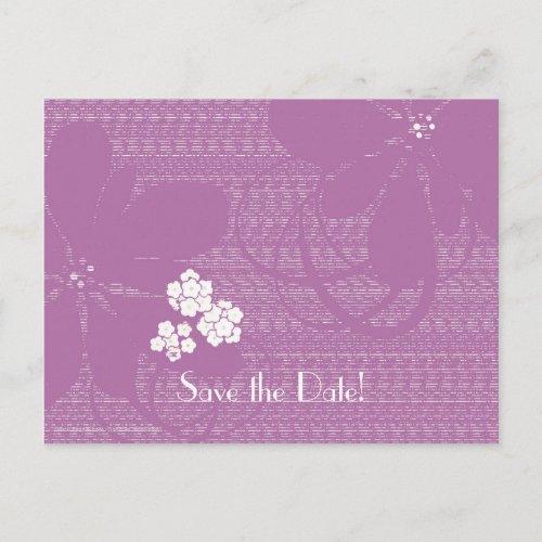 Save the Date 80th Birthday Party Purple Floral Announcement Postcard